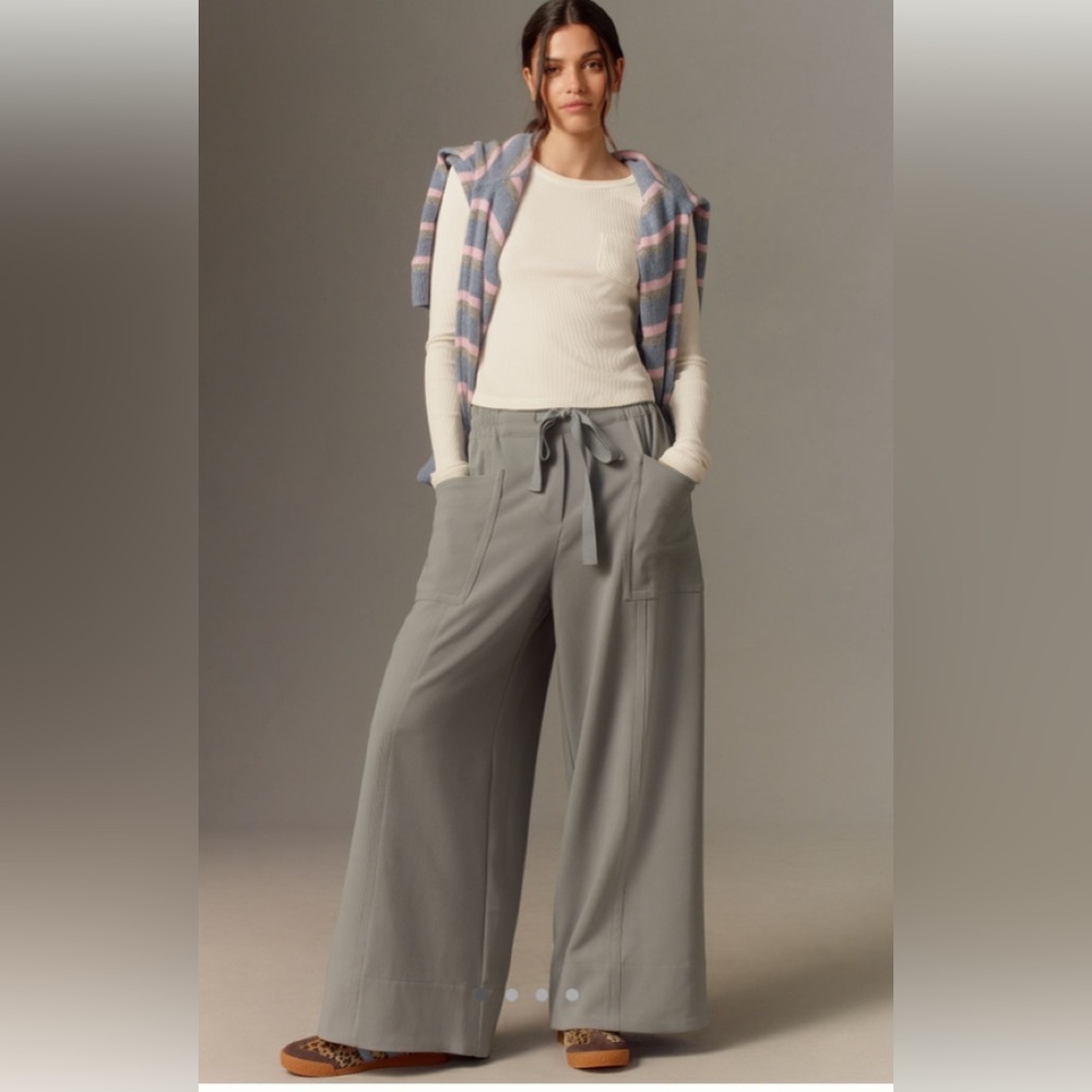 Anthropologie Gray Wide Leg Pants